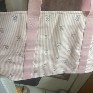 Pink Striped Tote Bag
